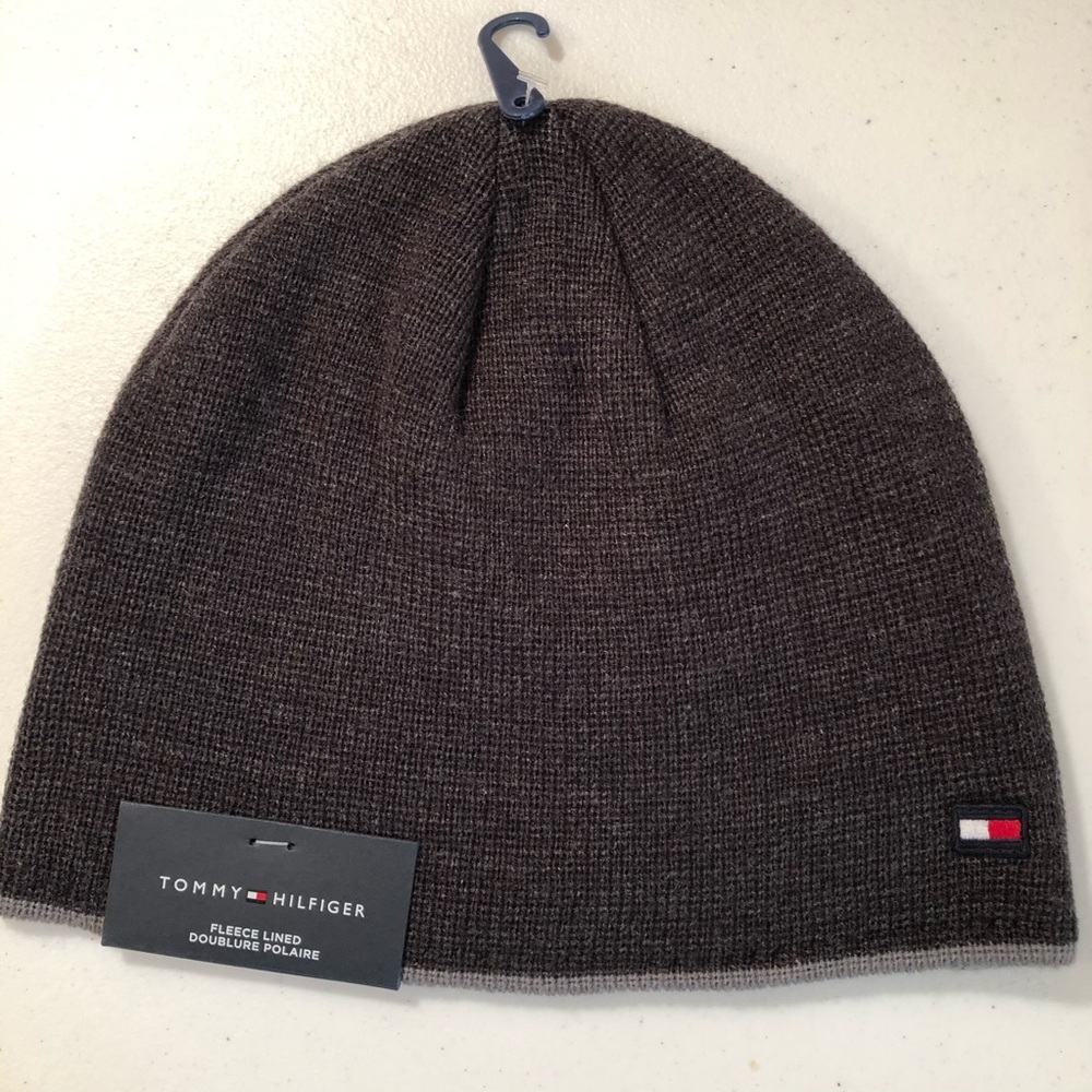 NWT Tommy Hilfiger Fleece Lined Beanie, Charcoal
